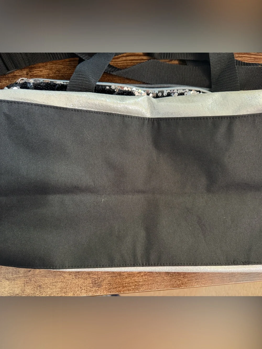 Justice Black & Silver Sequin Gym Tote
